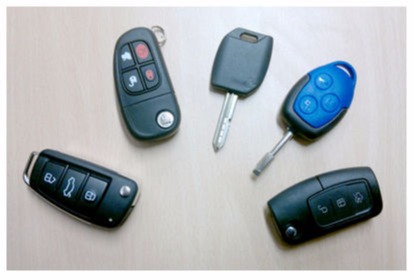 photograph of various car keys